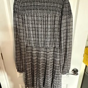 Elegant Black and White Plaid Dress & Burgundy dress